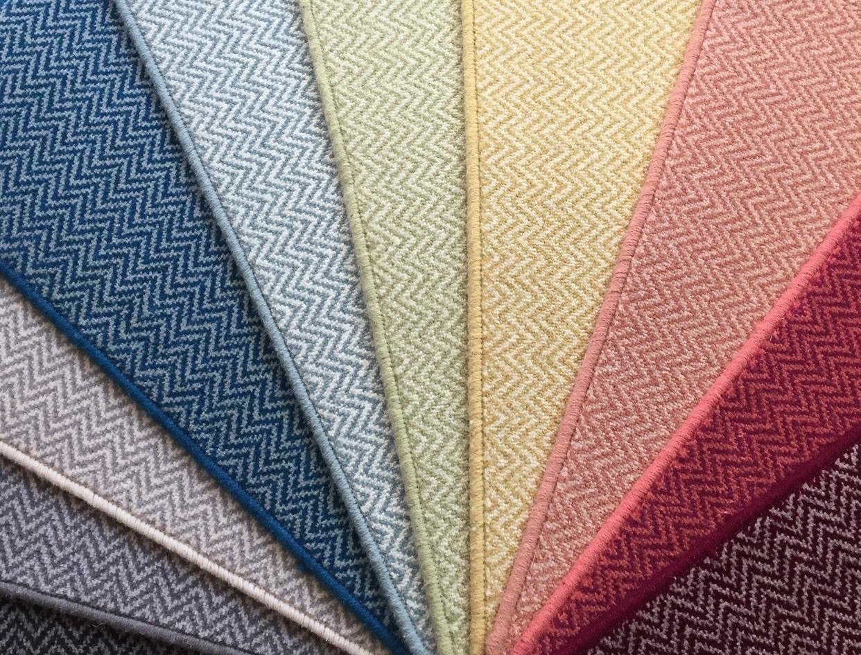 fabrics of different colors